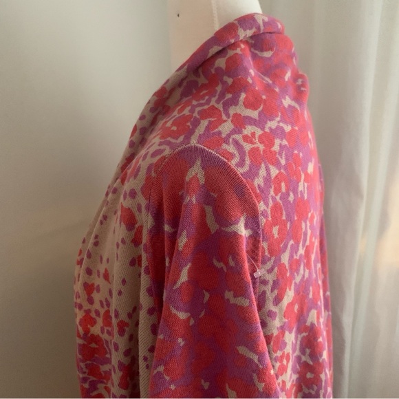 Jessica London Chic Red and Beige Patterned Shawl Cardigan Sweater Size 18-20 - Picture 6 of 10